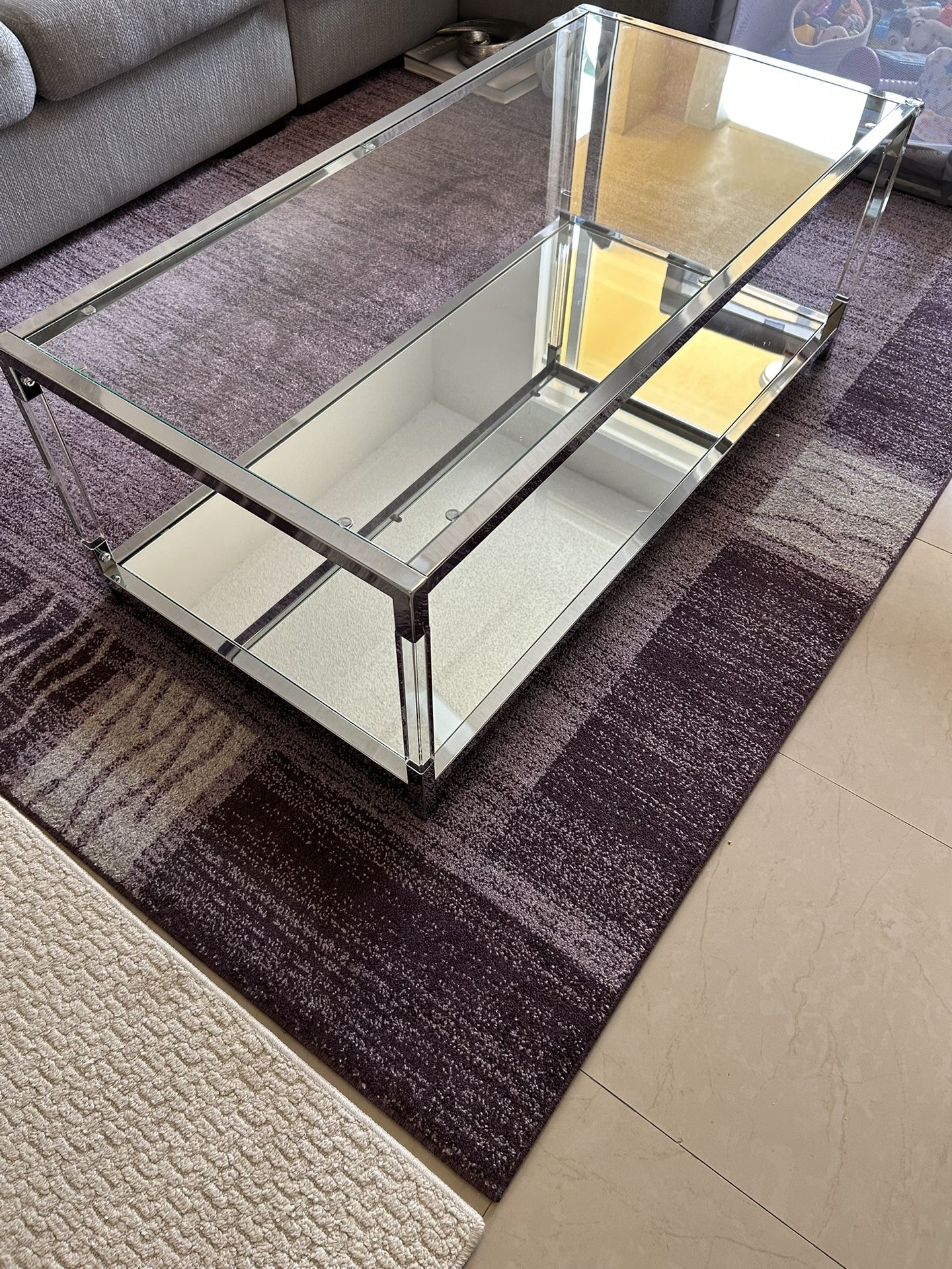 Glass & Chrome Coffee Table