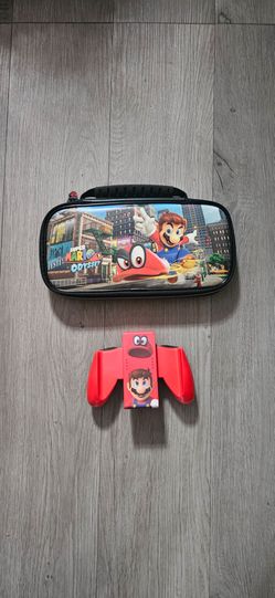 Nintendo switch mario odyssey joy con grip and travel case