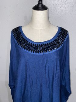 Women plus size lane bryant blue dressy top