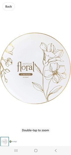 Antique Gold Floral Plates, 6 Inch, Case of 120 (12 packs x 10)