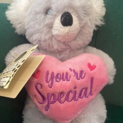 Gray Koala Pink Heart You're Special Plush