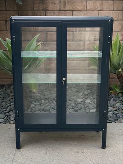 Rare IKEA Fabrikor Dark Blue Glass Door Cabinet - EXCELLENT CONDITION