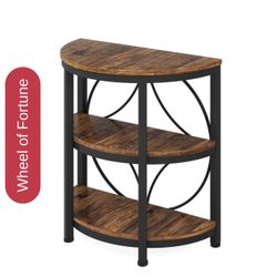 All New Half Round End Table 3 Tiers Narrow Side Table