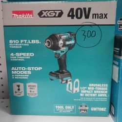 Makita New 1/2” Mid Impact Wrench -40v -4 Speeds Brushless 