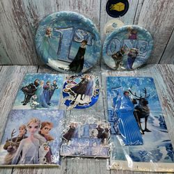 First Birthday Frozen Party Tableware.Plates,napkins,decorations.Ships In 24 Hr.