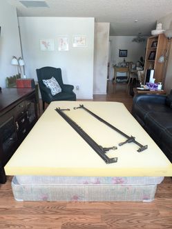 Bed - full/double, rarely used w/memory foam topper