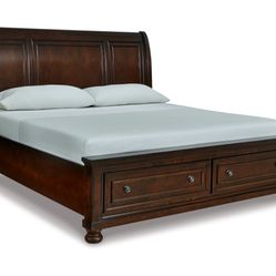 King Size Sleigh Bed Frame With Two Drawers