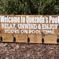 Personalized Pool Towel Rack