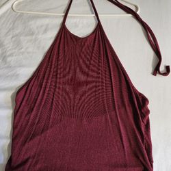 S Burgundy Halter Top