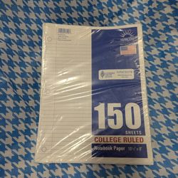 150 College Ruled Notebook Paper Sheets 10.5x8"