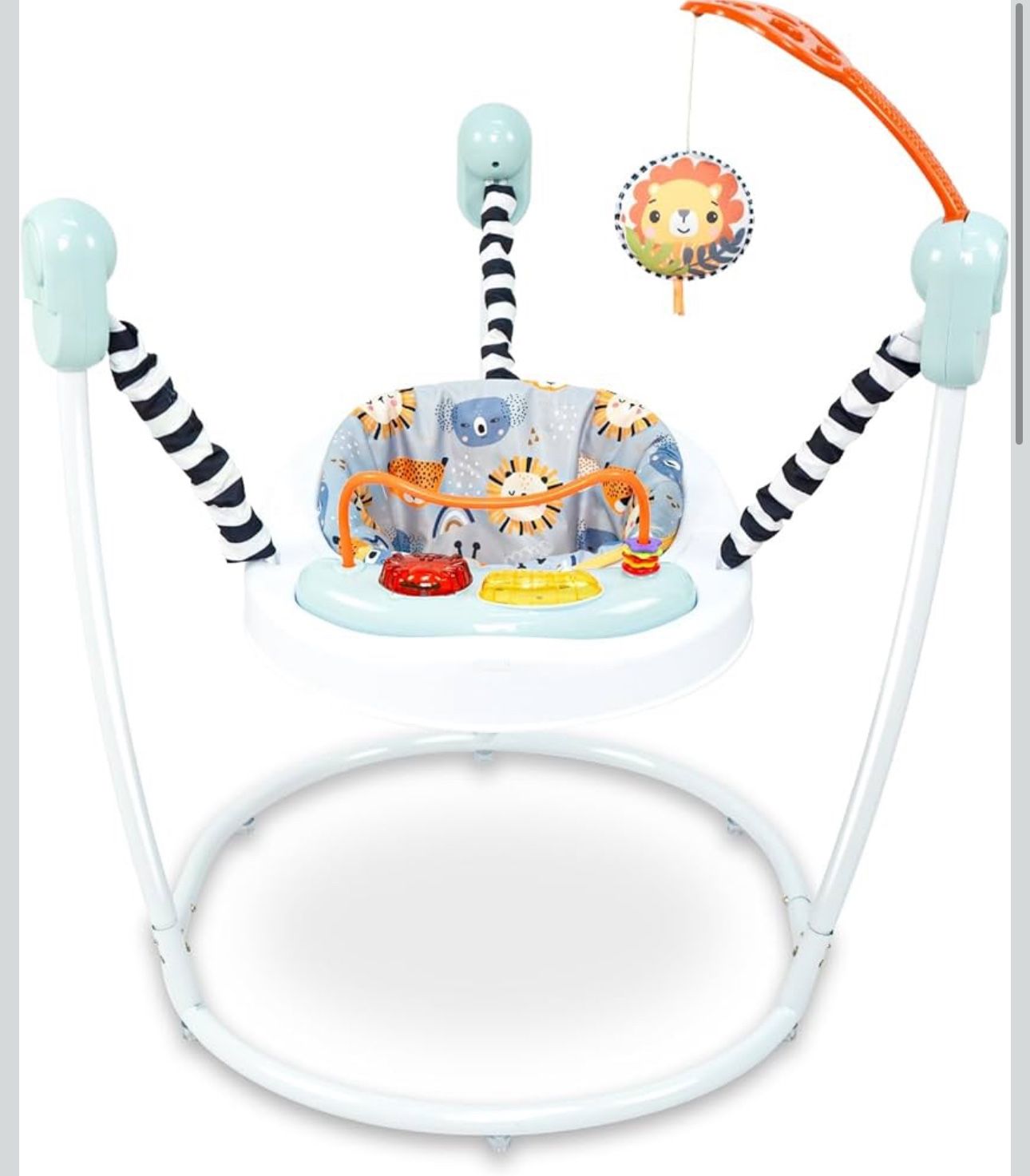 New-Baby Jumper Activity Center with Music Lights & Sounds, Gentle Monster Baby Bouncer Stationary Entertainment PlayStation with Interactive Toys for