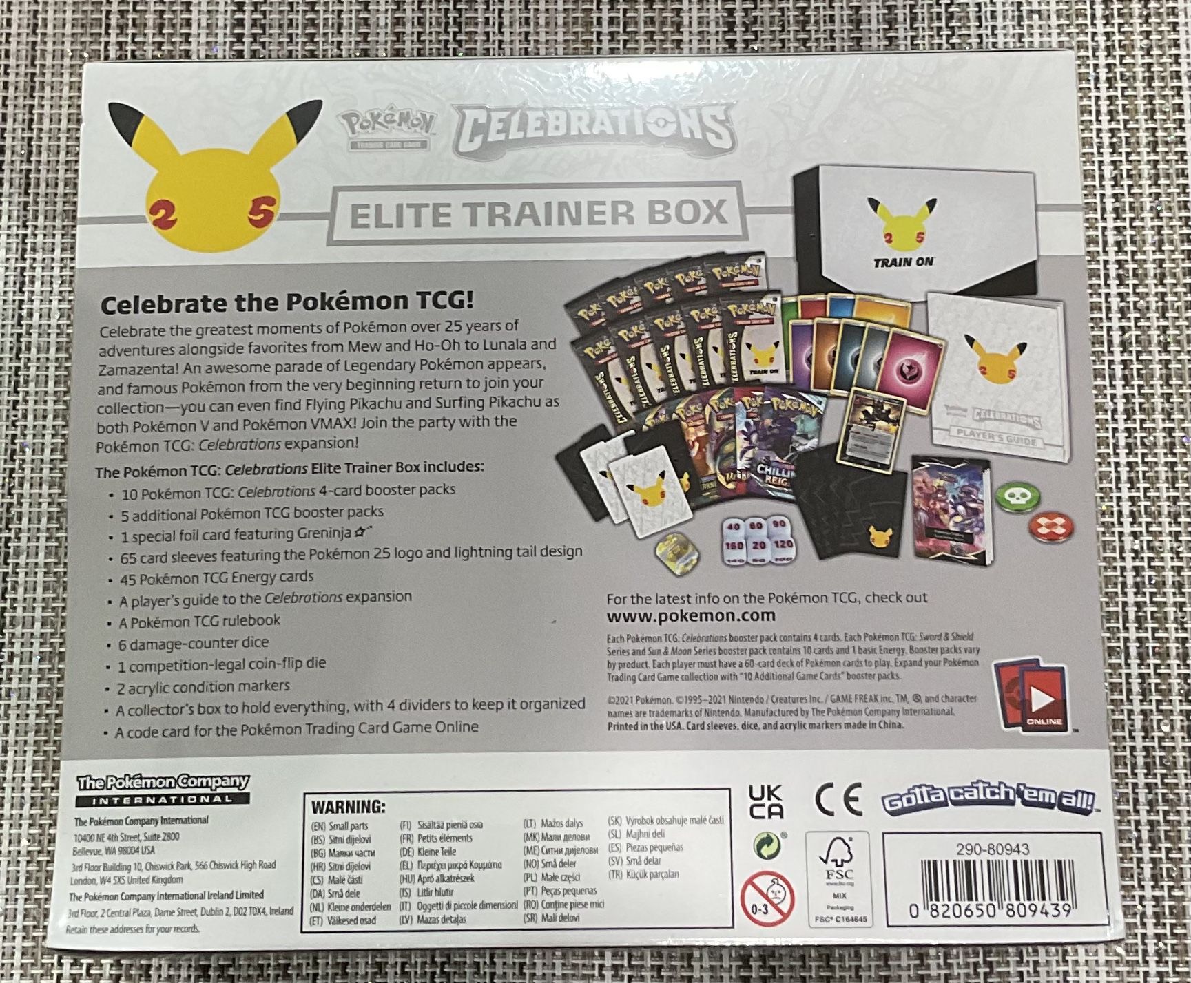 Pokmon Trading Card Games: 25th Anniversary Celebrations Elite Trainer Box  - joarbit.com