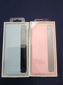 Samsung Galaxy S20 S-View Flip Covers in blue and pink