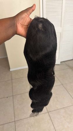 28 Inch Black Lace Front Human Hair Wig – $100