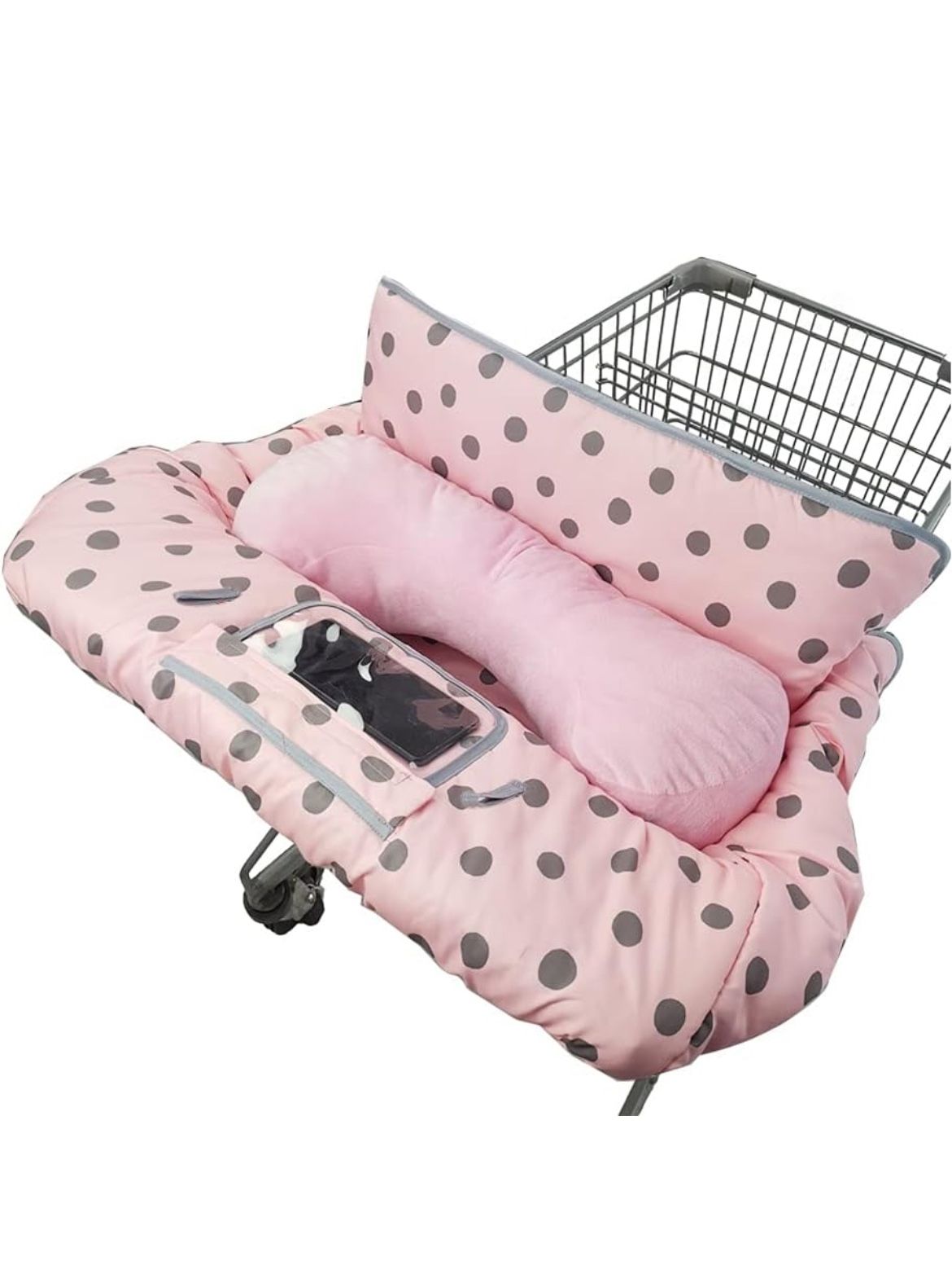 Shopping Cart Cover for Baby/Toddler with Supportive seat positioner, Cozy High Chair Cover, Pink