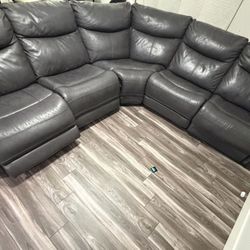 Leather Sectional - Black