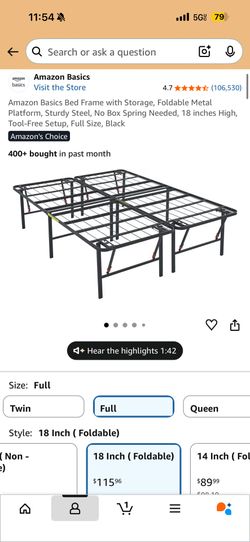 Amazon basics metal platform Full bedframe