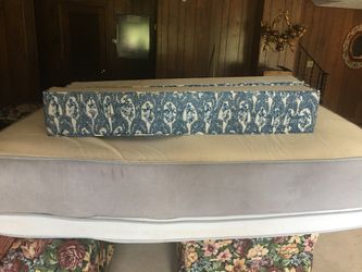 2 Blue floral fabric valences