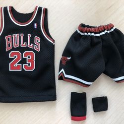 Custom 1/6 scale Black Jersey MJ 23 Chicago Bulls Fits Enterbay Figure Doll