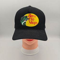Bass Pro Shops Black Trucker Adjustable SnapbackHat