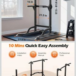 Power Tower Dip Station & Pull-Up Bar for Home Gym – Adjustable Height Strength Training Equipment for Pull-Ups, Dips, Push-Ups & More