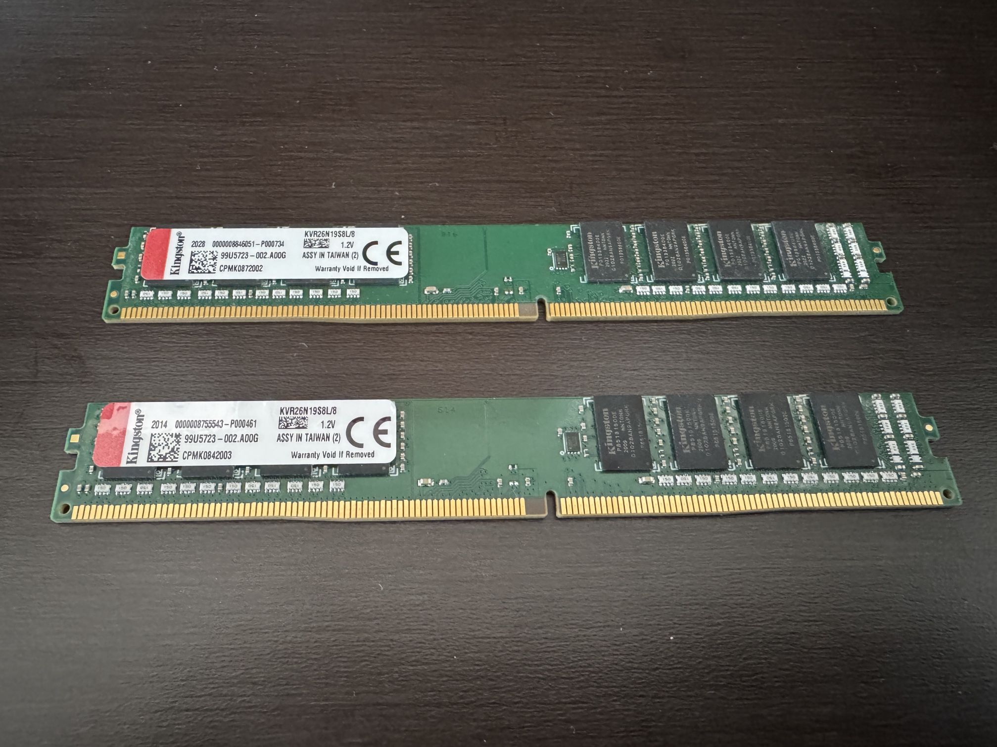 Kingston 16GB (2x8GB) DDR4-2666MHz RAM – KVR26N19S8/8