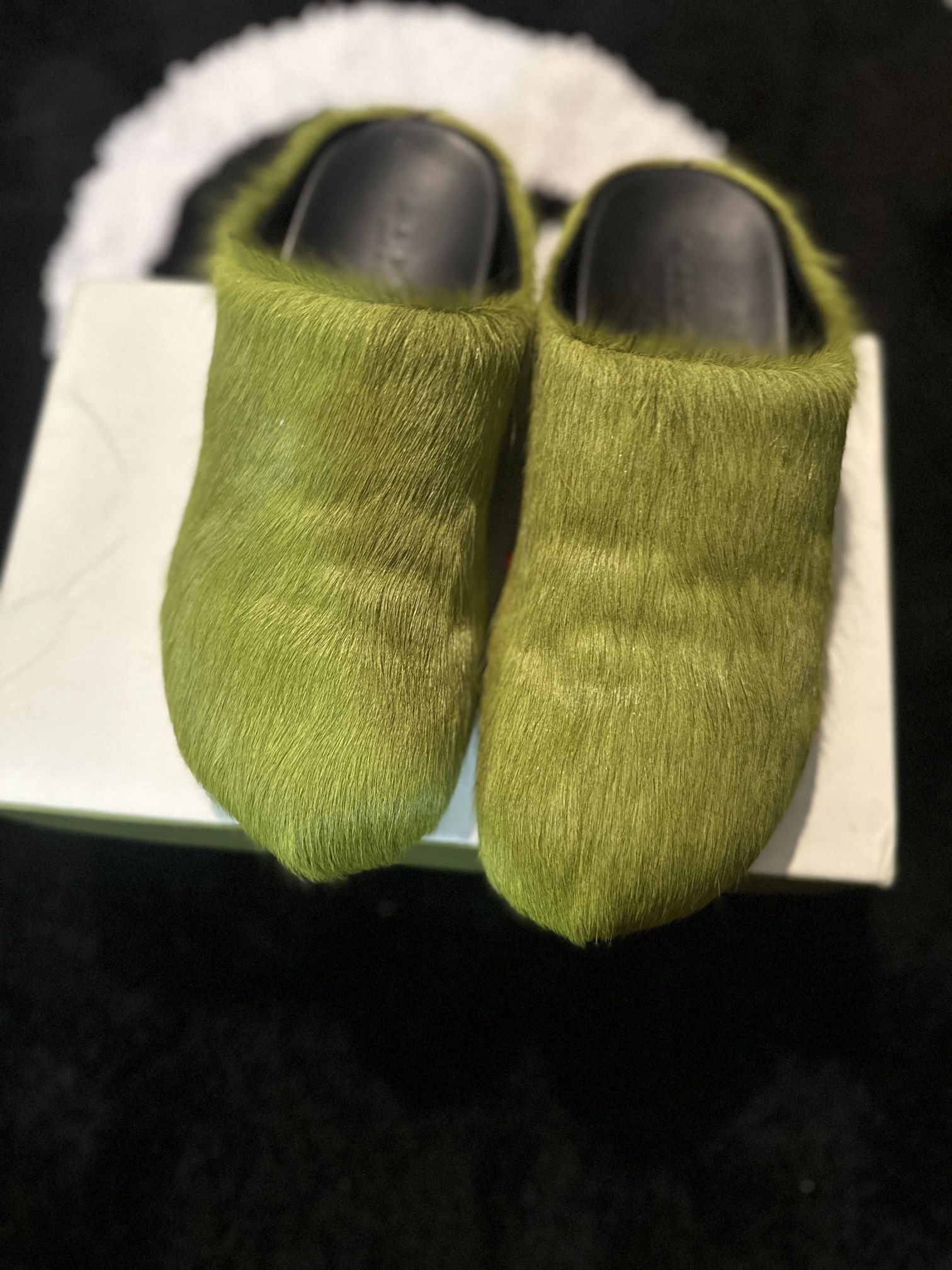 Green marni fussbett fur slides