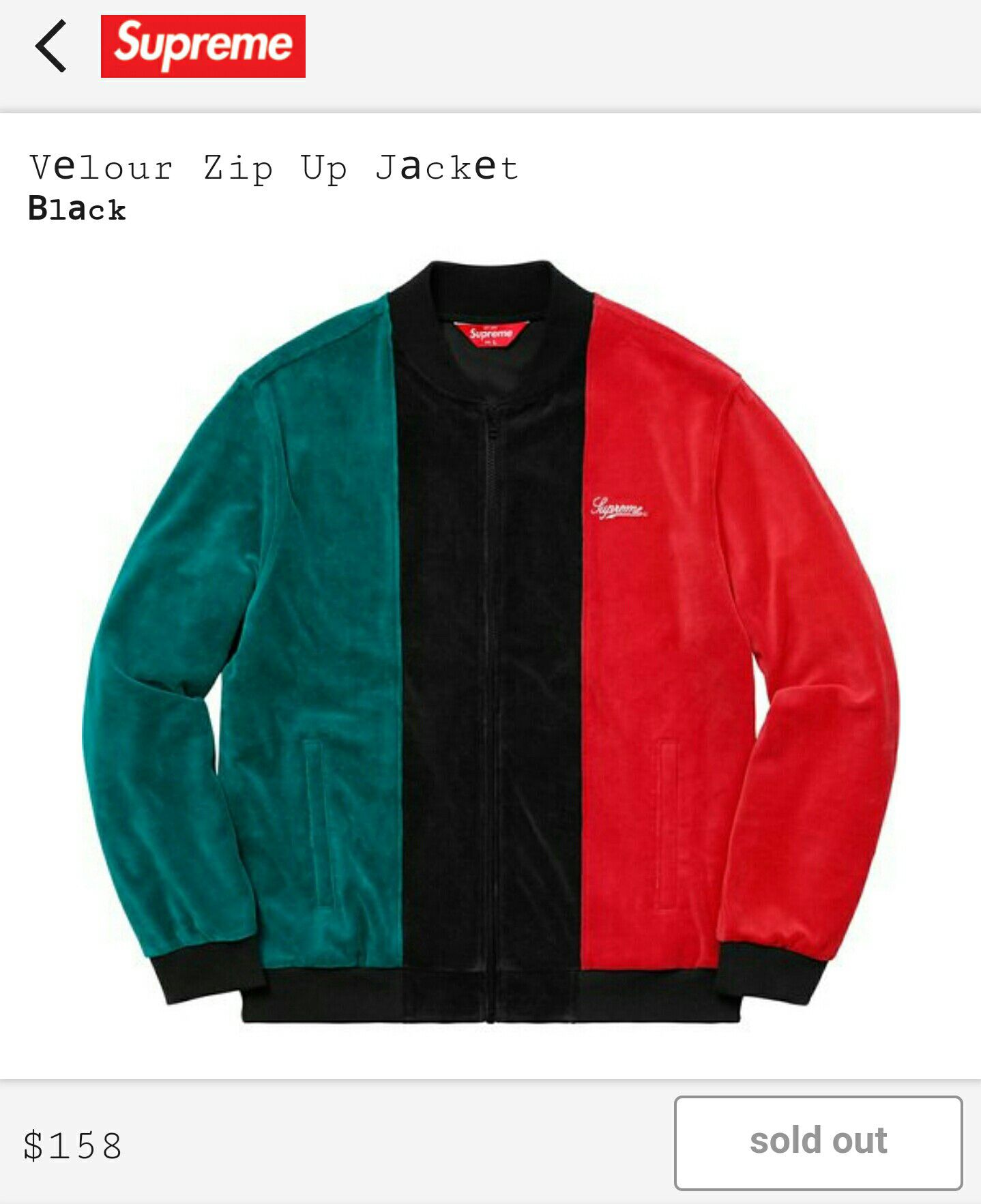 Ss18 Supreme Velour Zip Up Jacket Gucci Color way for Sale in La