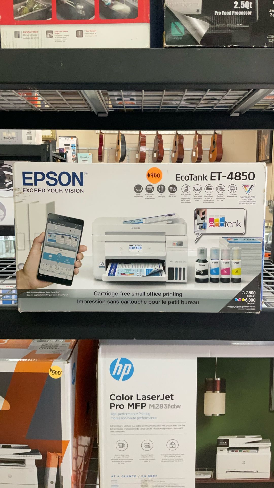 EPSON ECOTANK ET-4850 CARTRIDGE-FREE SMALL OFFICE PRINTER.