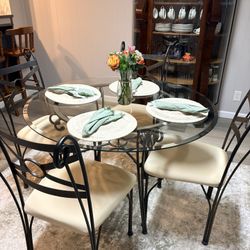Glass Dining Table W/4 Chairs