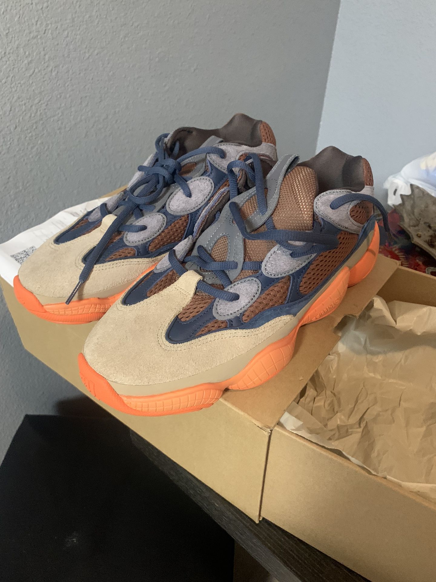 yeezy 500 orange and blue