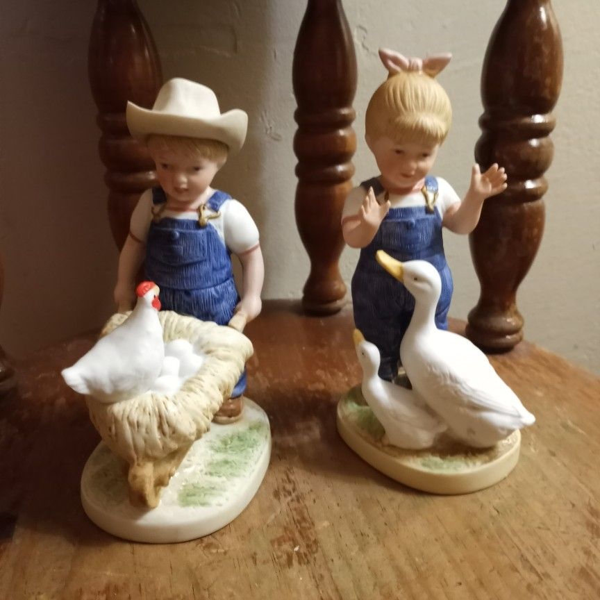 Homco Denim Days 1985 Morning Chores Danny And Let Us Give Thanks Vintage.