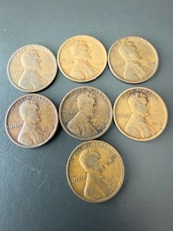 7 of the 1919 p Wheat pennies