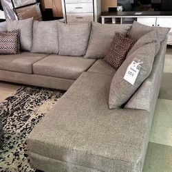 LH 👉 Contemporary Light Gray Fabric L Shaped Collection 