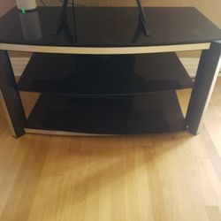 TV Stand Black Glass 43" W x 23 33/4"x Dx23 1/4"H