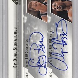 2004 SP authentic-Dual signatures. Larry Bird/Alonzo Mourning