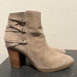 Women's Tan Suede Ankle Boots Size 7.5