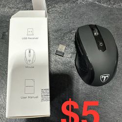 Wireless Mouse, D-09 Computer Mouse USB Cordless Mice for Laptop, Ergo Grips, Lightspeed 5-Level 240