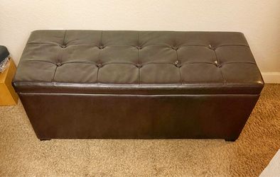 Coffee Table / Storage Ottoman – Dark Brown – $100 OBO. Cozy, unisex