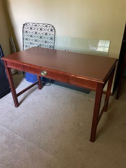 Dark Brown Cherry Wood Desk