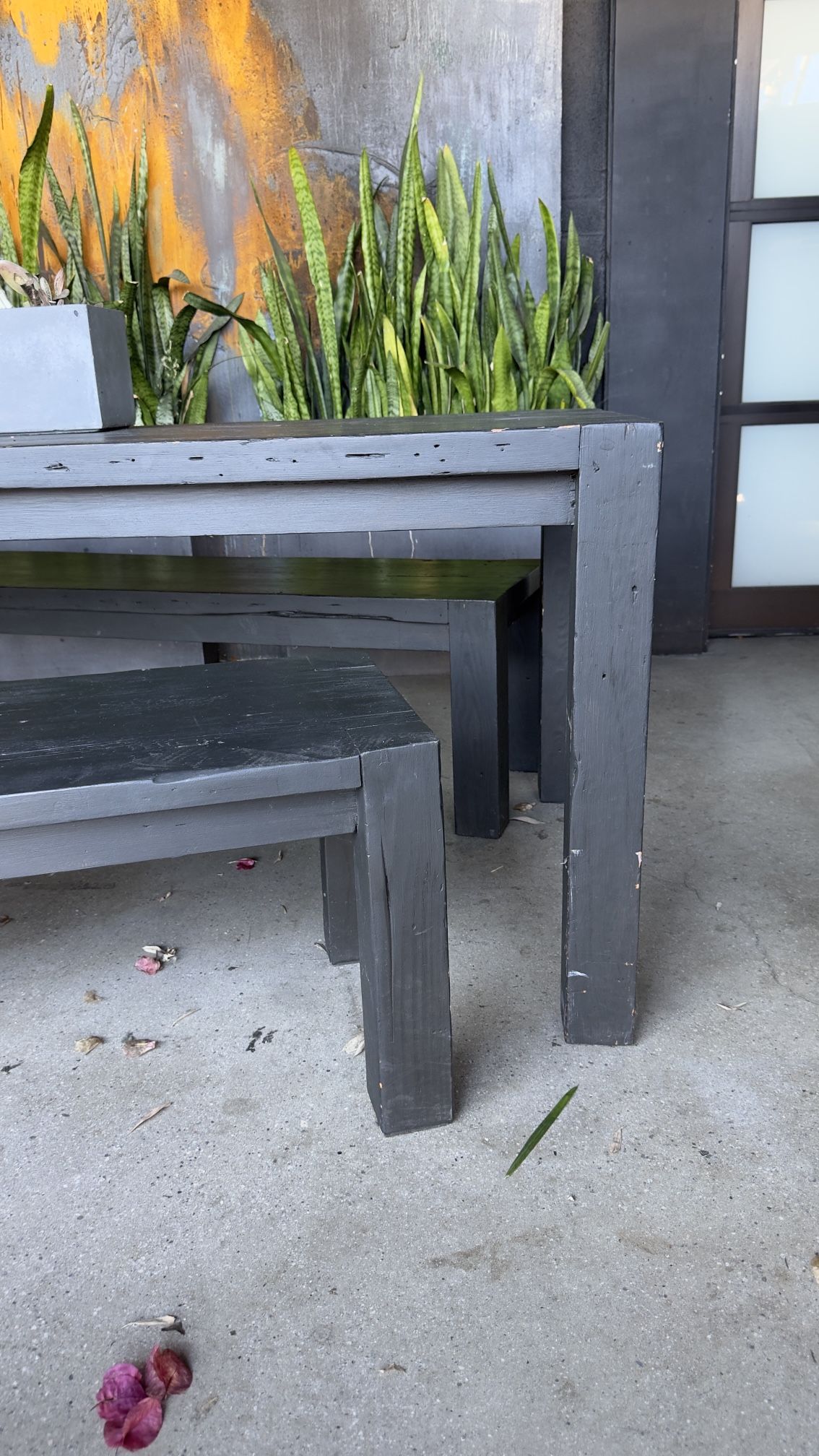 HD Buttercup Reclaimed Wood Table + Bench — Solid & Heavy
