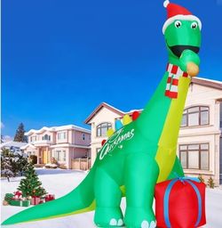 12ft Christmas Dino Inflatable