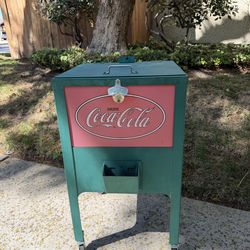 Vintage Coca-Cola Rolling Cooler w Bottle Opener