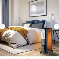 Pelonis 1,500-Watt Oil-Filled Radiant Electric Space Heater with Thermostat