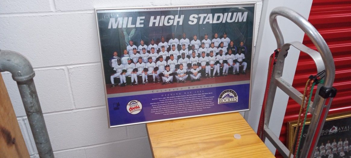 1994 Colorado Rockies Team Picture And Tin Sign And Memorabilia