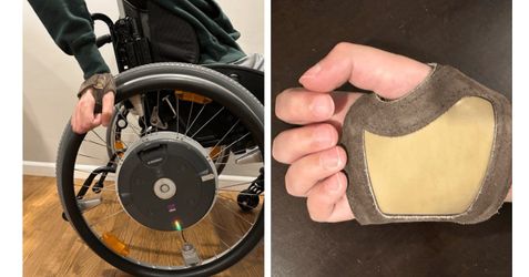 Adaptive Suede Wheelchair Gloves – Size S, Black; Used 1 time