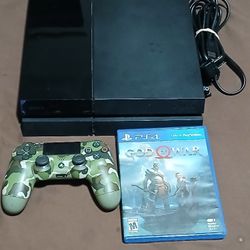 Playstation 4 Console With Controller And Game.  Works 