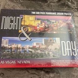 New sealed Las Vegas night and day 2 pk puzzles 1000 total pieces