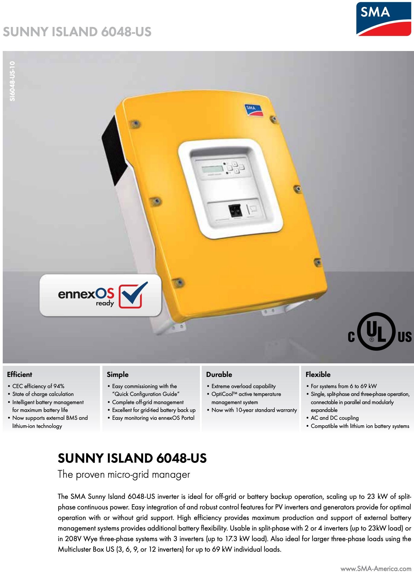 SMA Sunny Island 6048-US inverter (Two Available)