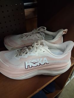 Hoka Running Sneakers Pink and White